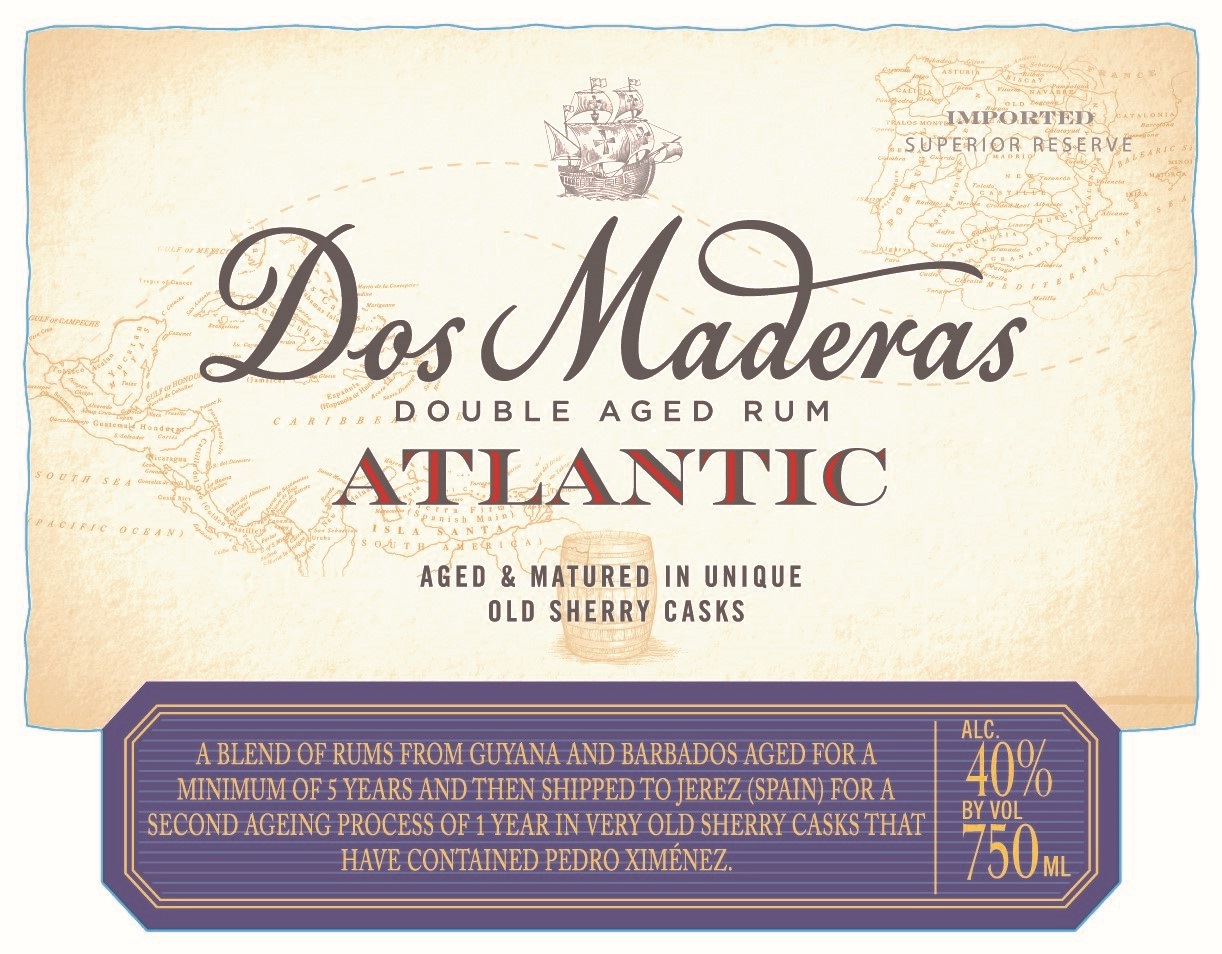 TABC label artwork for DOS MADERAS ATLANTIC DOUBLE AGED RUM