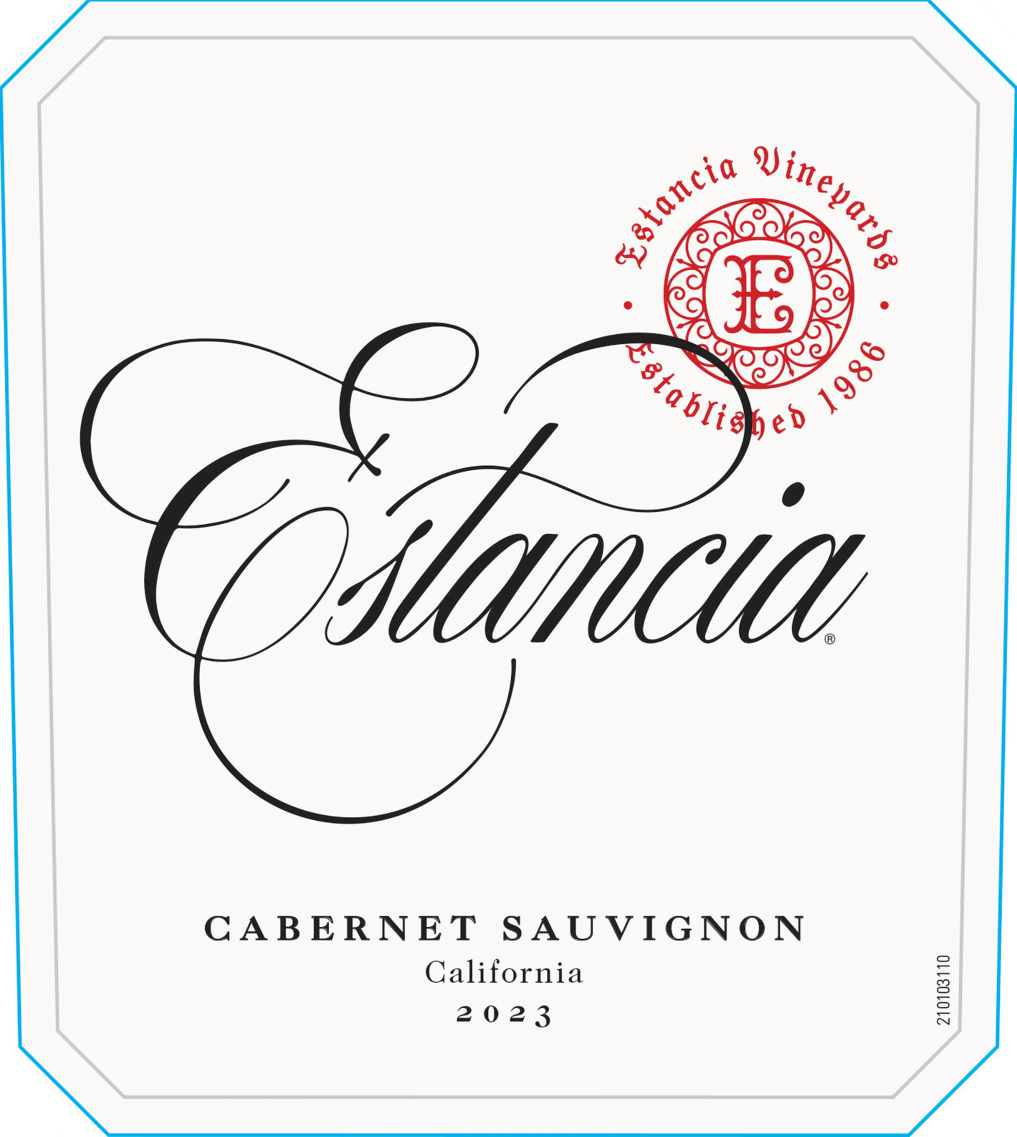 TABC label artwork for Estancia Cabernet Sauvignon California