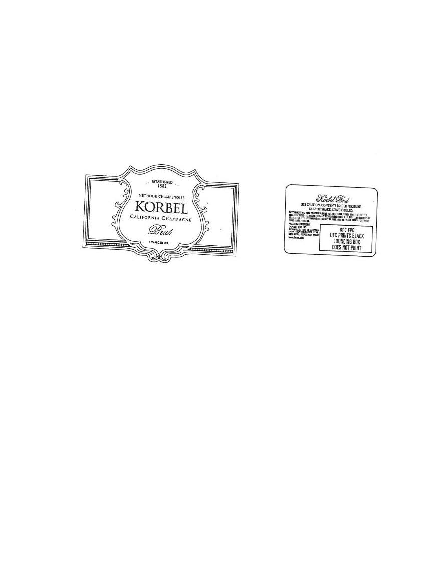 TABC label artwork for KORBEL BRUT