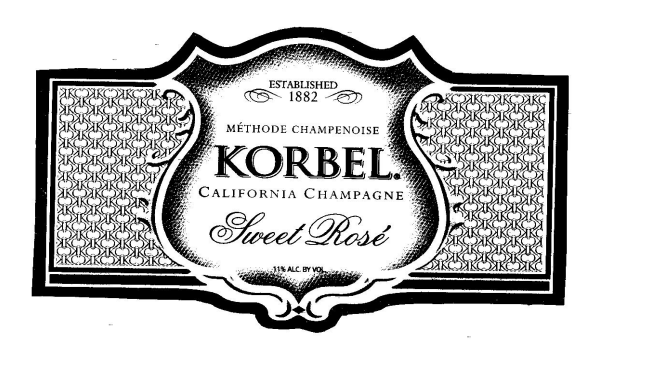 TABC label artwork for KORBEL SWEET ROSE