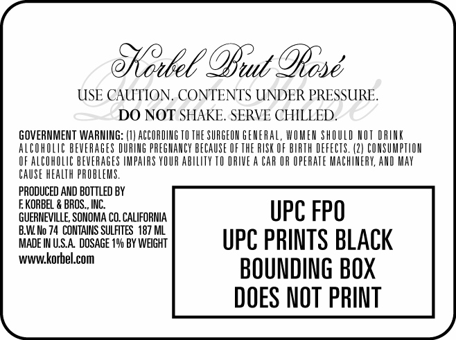 TABC label artwork for KORBEL BRUT ROSE