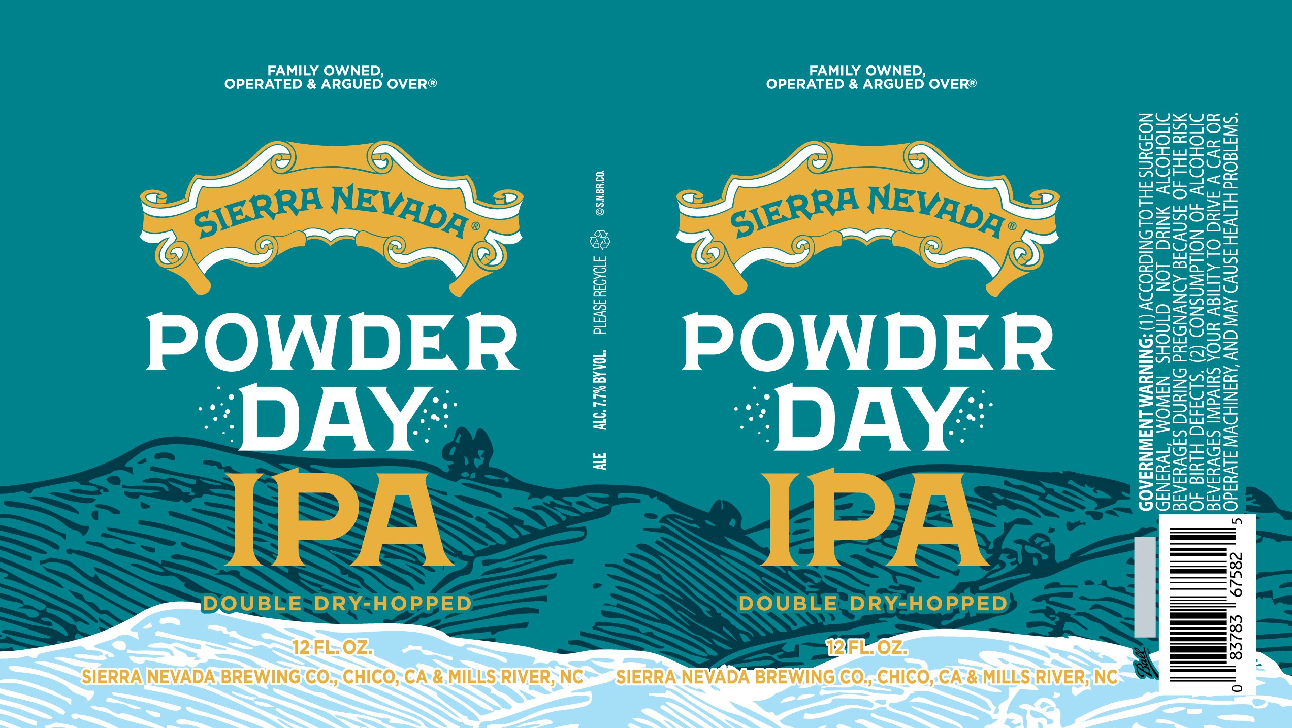 TABC label artwork for Sierra Nevada Powder Day IPA