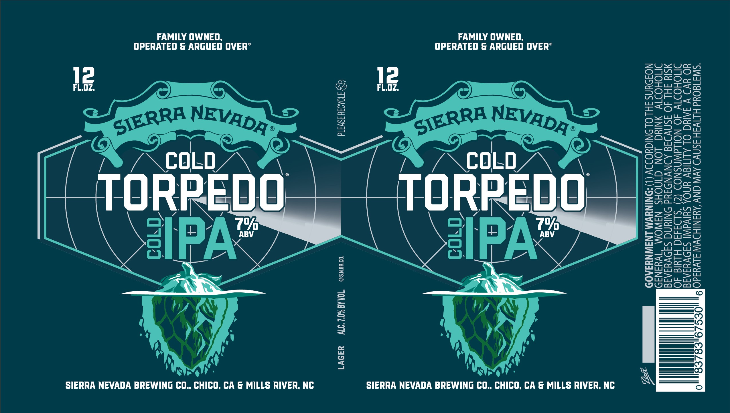 TABC label artwork for Sierra Nevada Cold Torpedo
