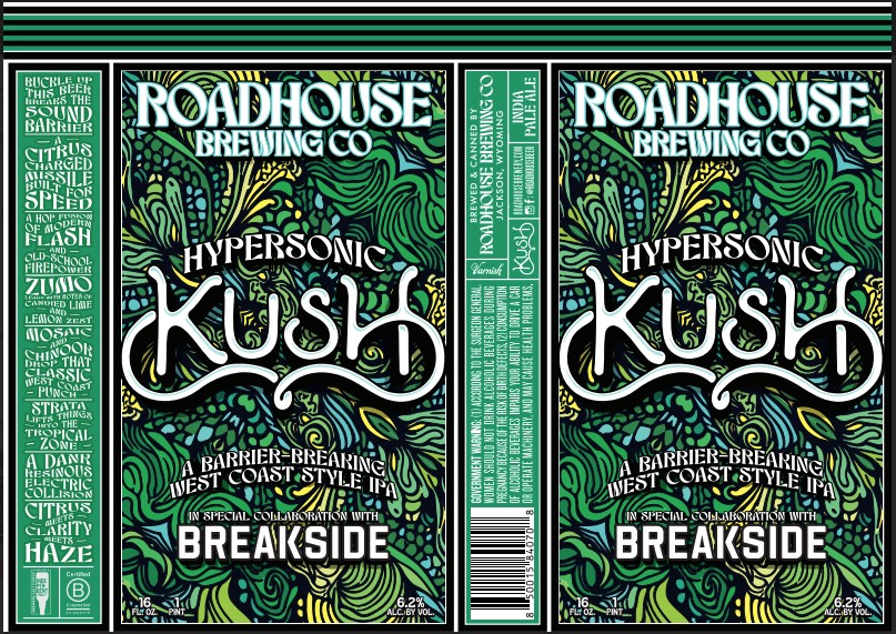 TABC label artwork for Hypersonic Kush