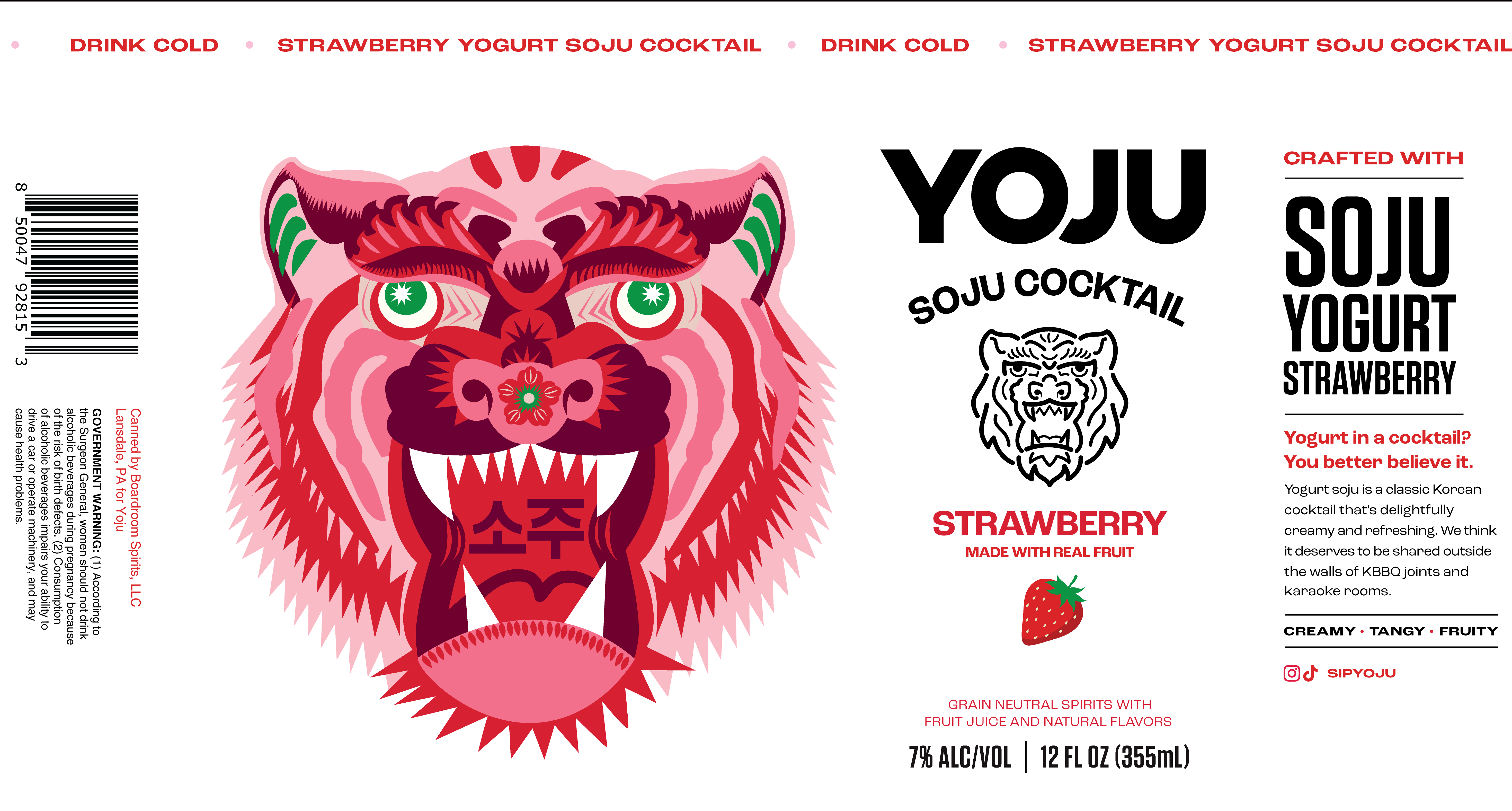 TABC label artwork for YOJU Strawberry