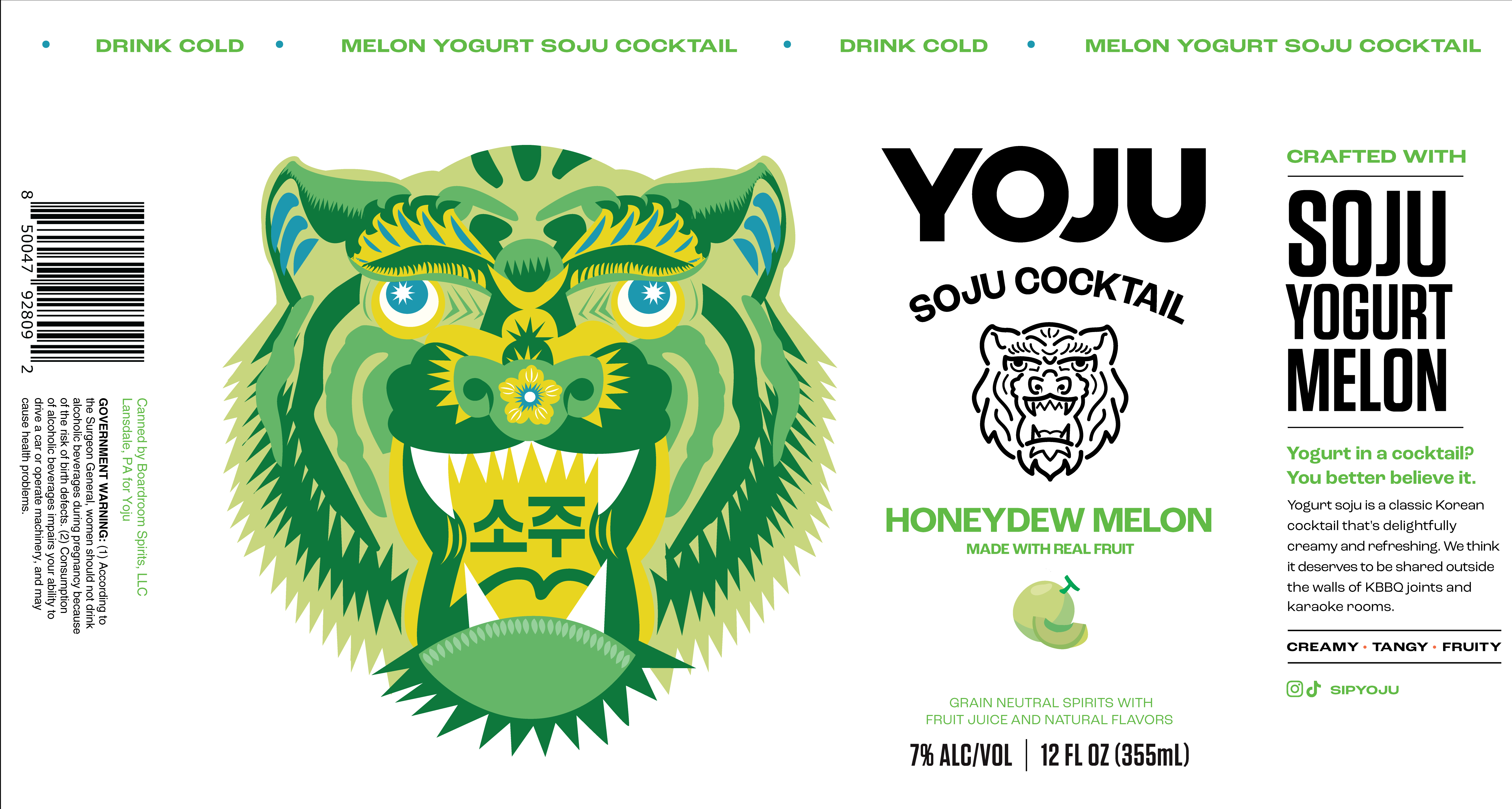 TABC label artwork for YOJU Honeydew Melon
