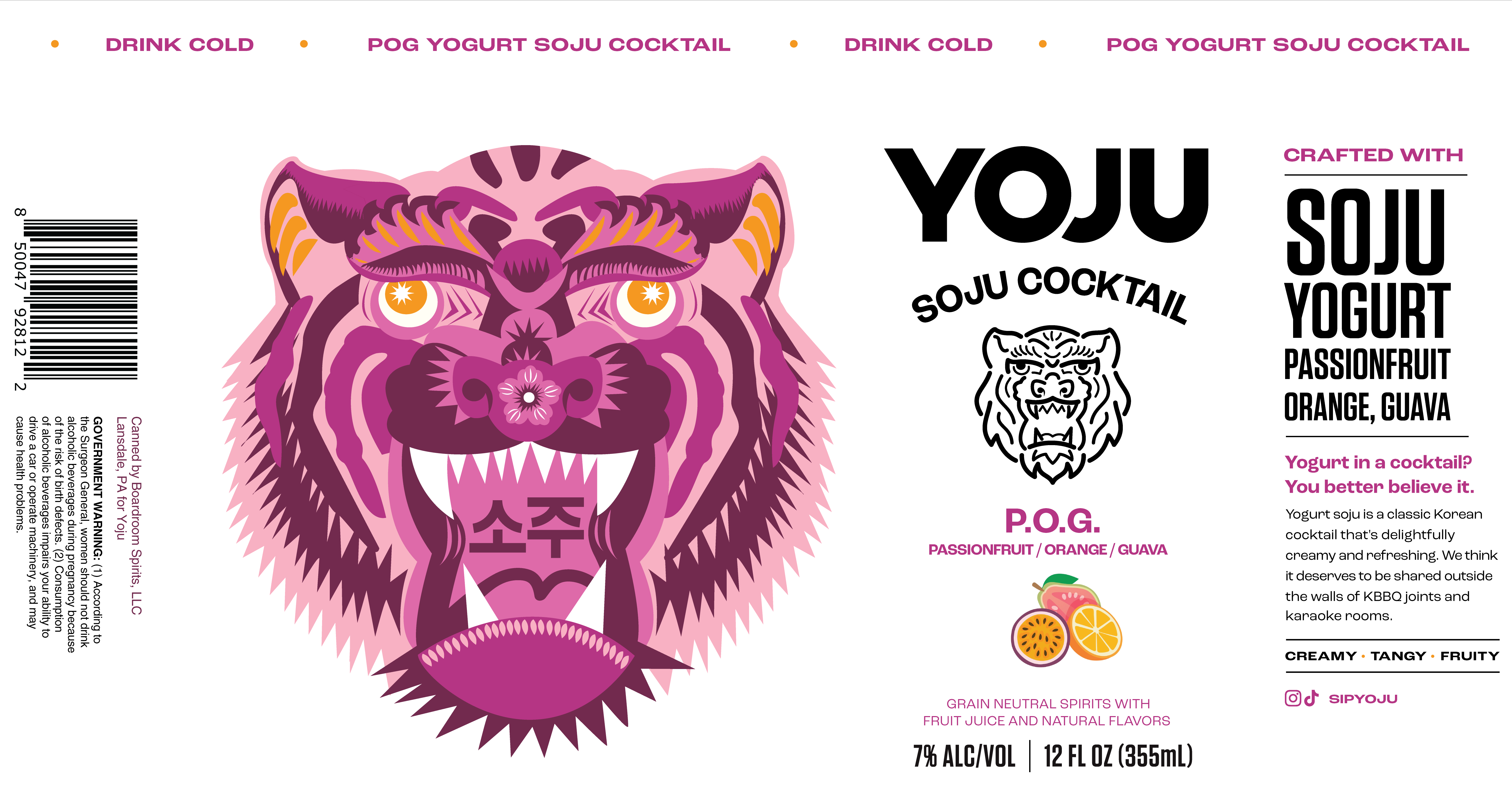 TABC label artwork for YOJU Passionfruit Orange Guava