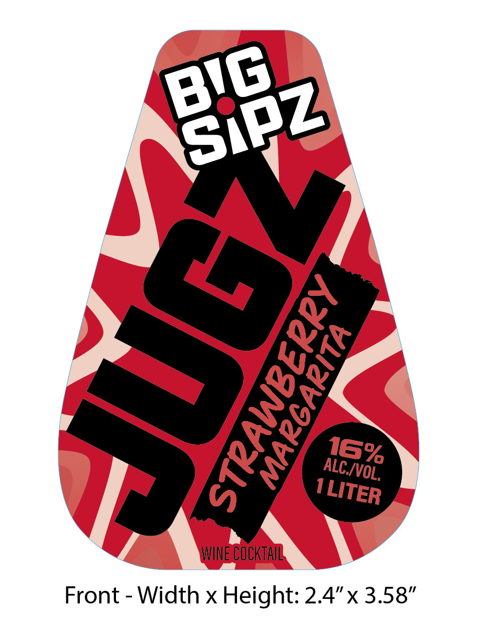 TABC label artwork for Big Sipz Jugz Strawberry