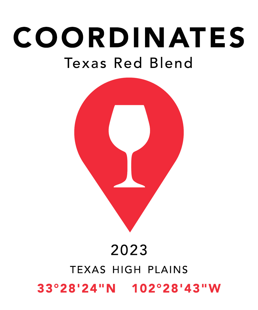 TABC label artwork for COORDINATES VINEYARDS TEXAS RED BLEND