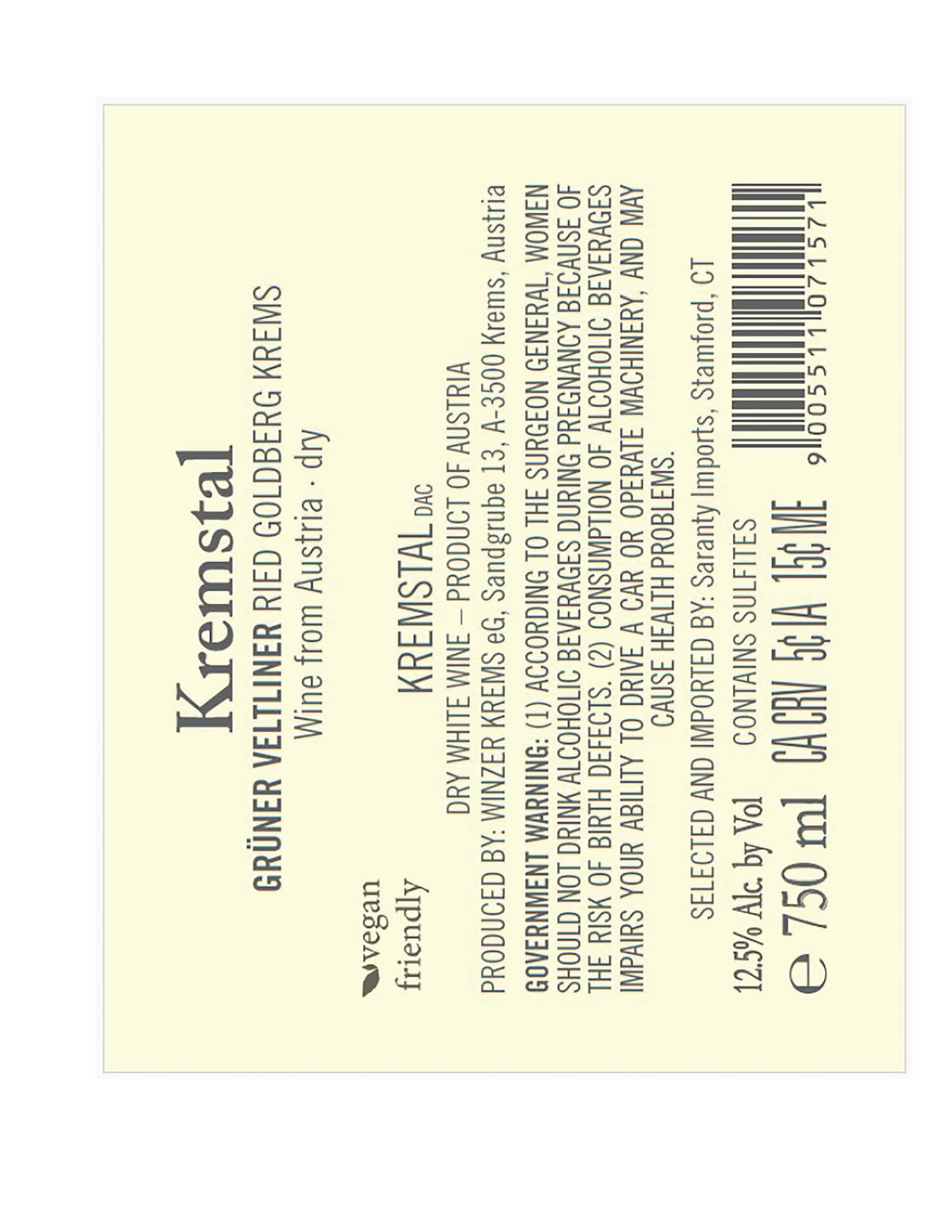 TABC label artwork for Winzer Krems Gruner Veltliner Goldberg Kremstal DAC