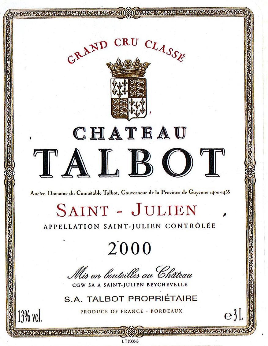 TABC label artwork for Chateau Talbot