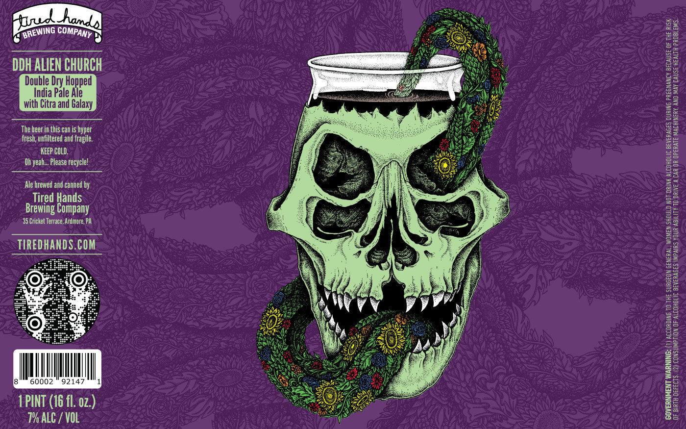 TABC label artwork for DDH Alien Church