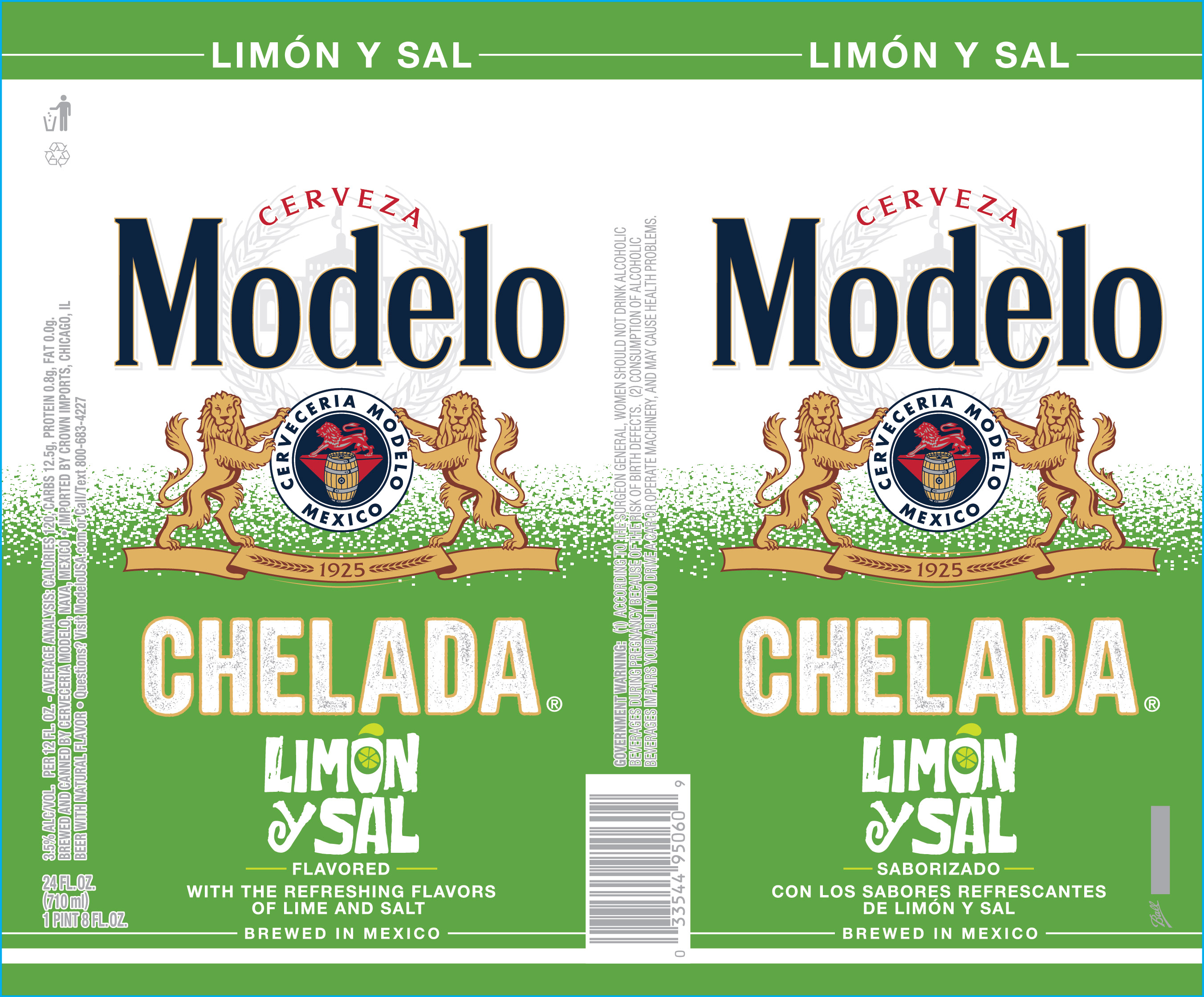 TABC label artwork for Modelo Chelada Limon Y Sal