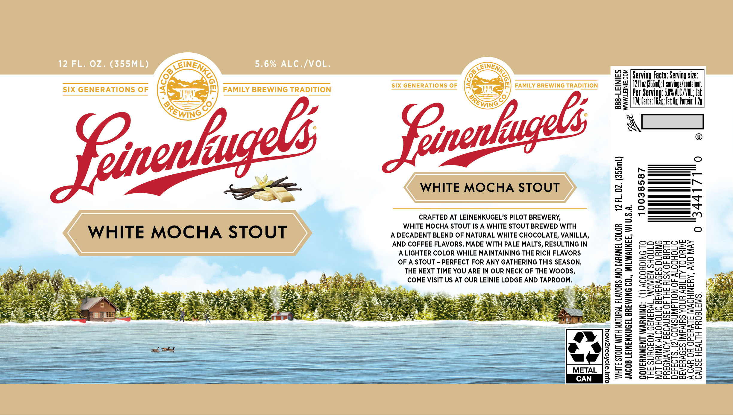 TABC label artwork for Leinenkugel's White Mocha Stout