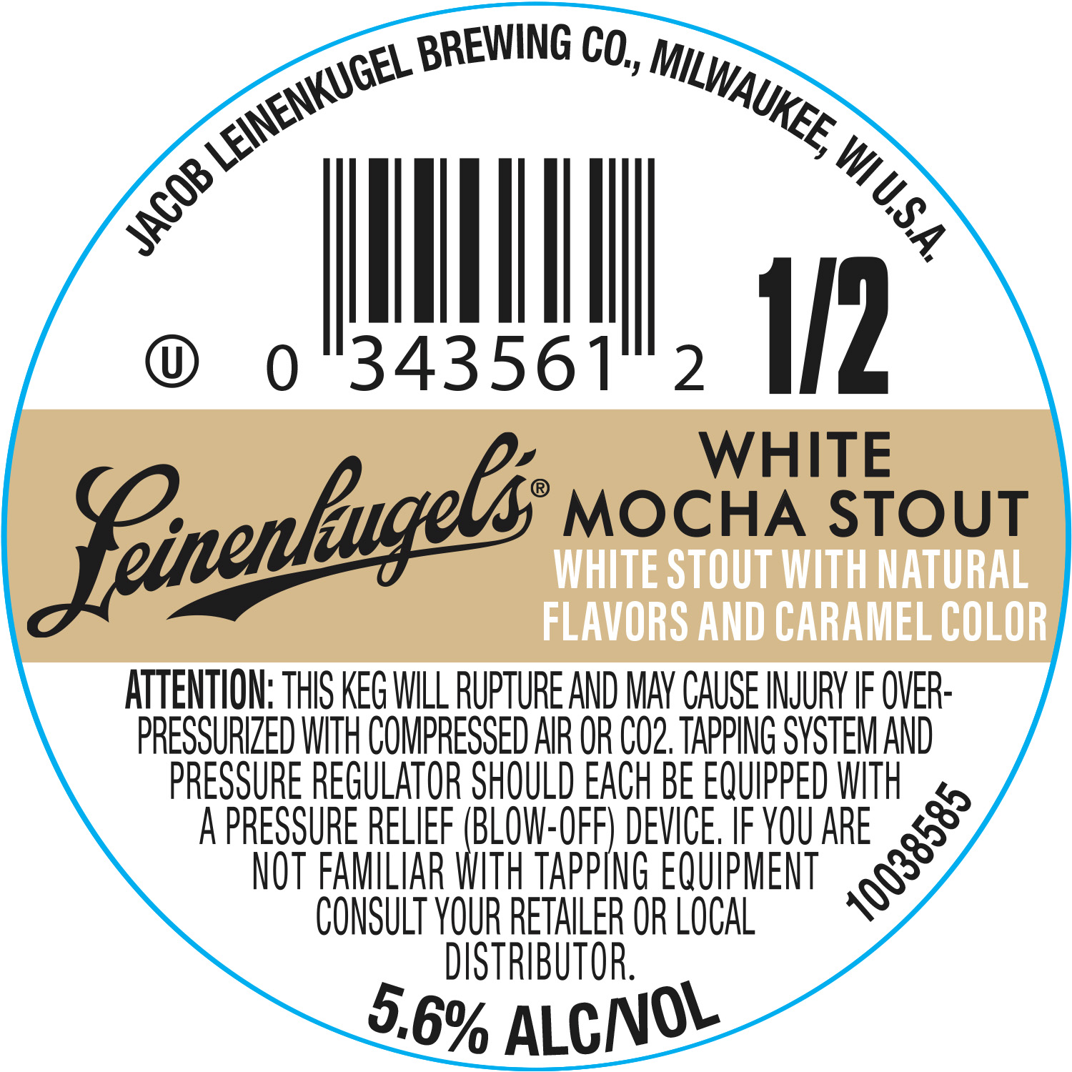 TABC label artwork for Leinenkugel's White Mocha Stout