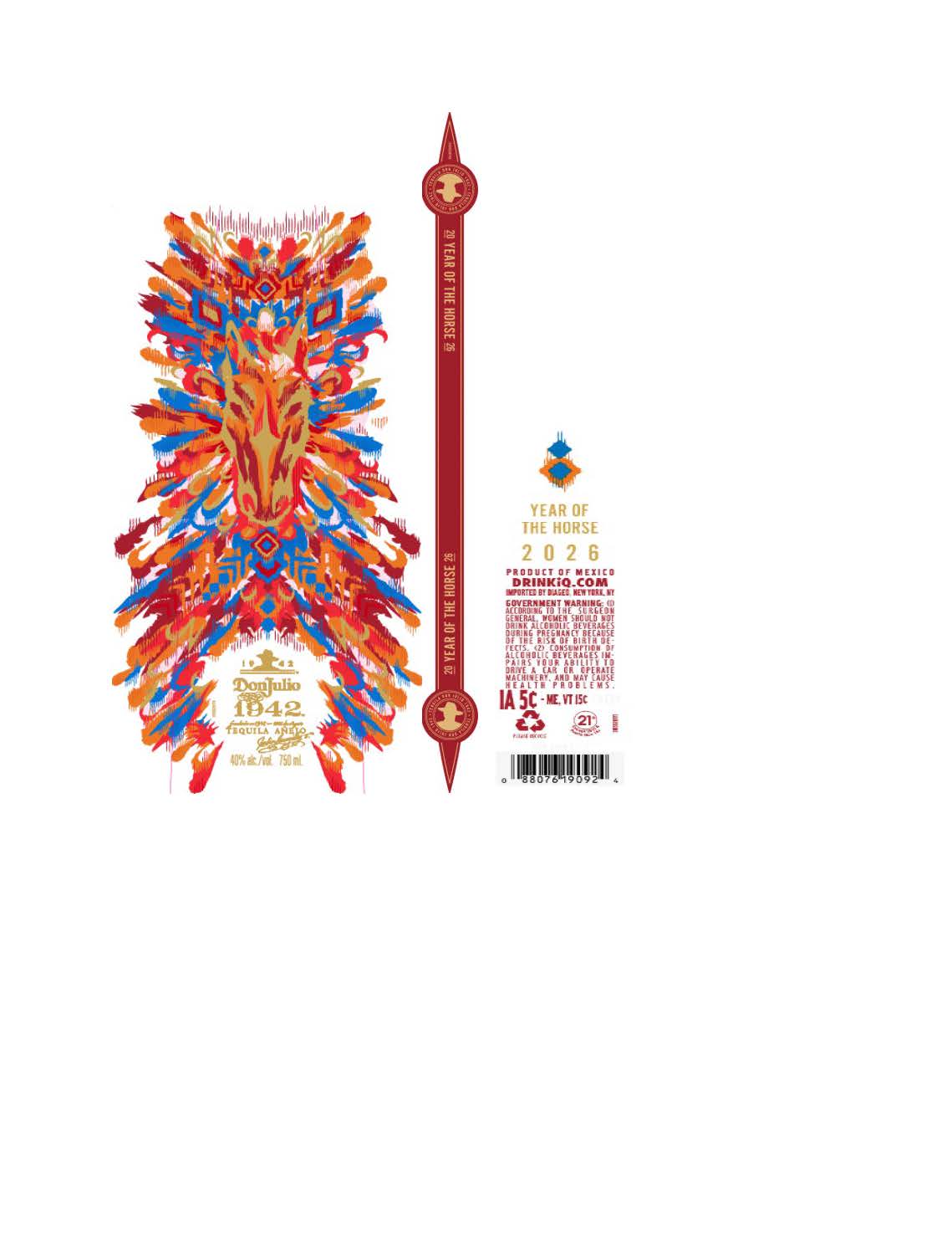 TABC label artwork for DON JULIO 1942 Year Of The Horse