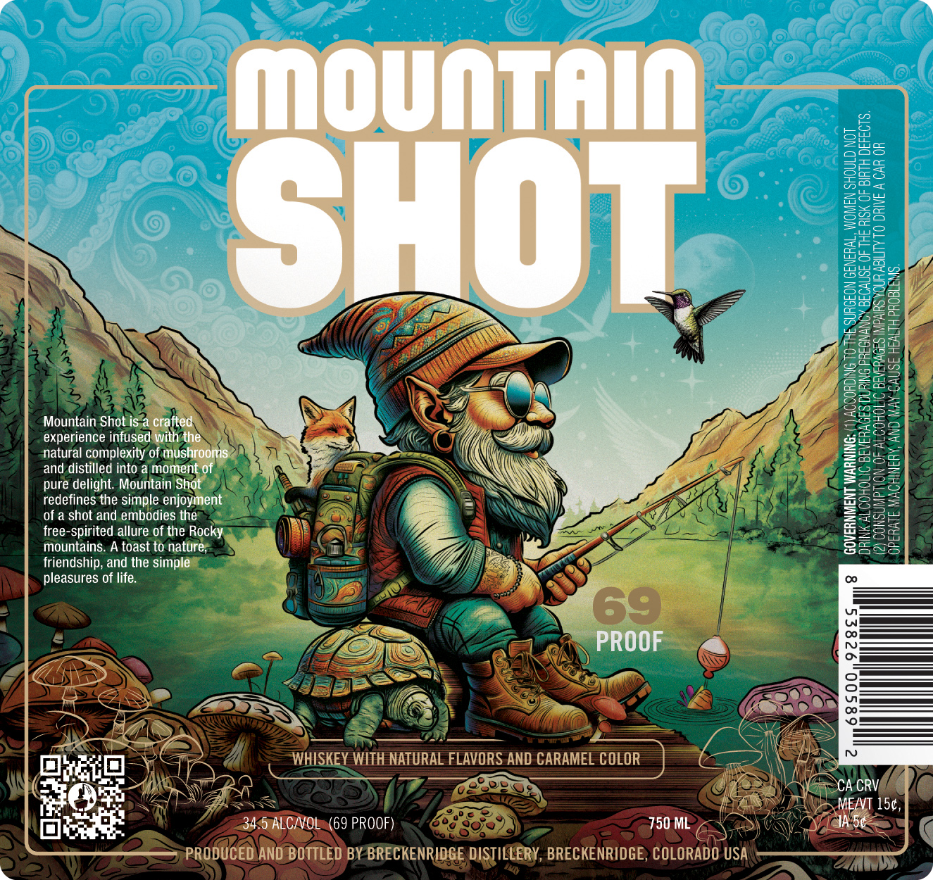 TABC label artwork for BRECKENRIDGE DISTILLERY MOUNTAIN SHOT