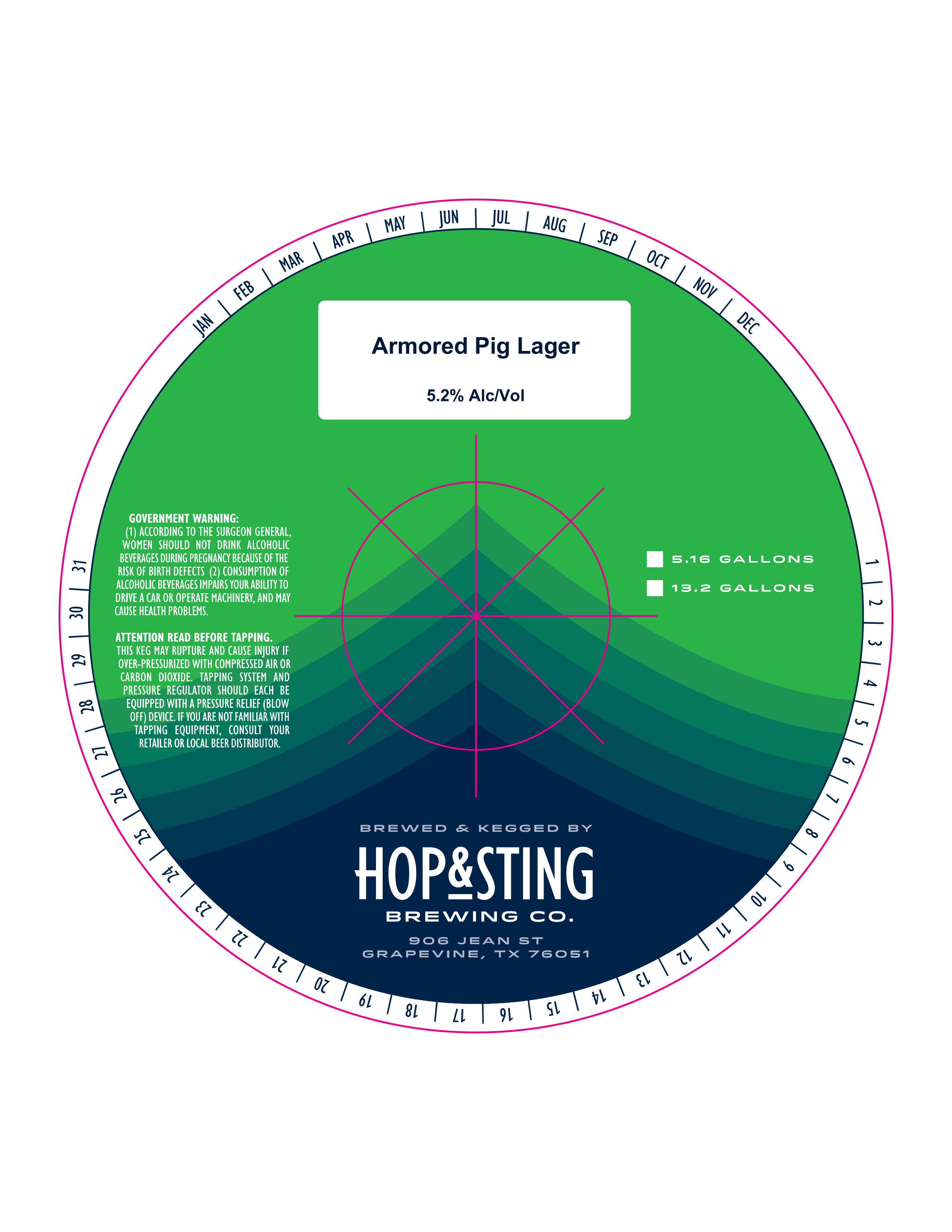 TABC label artwork for Armored Pig Texas American Lager