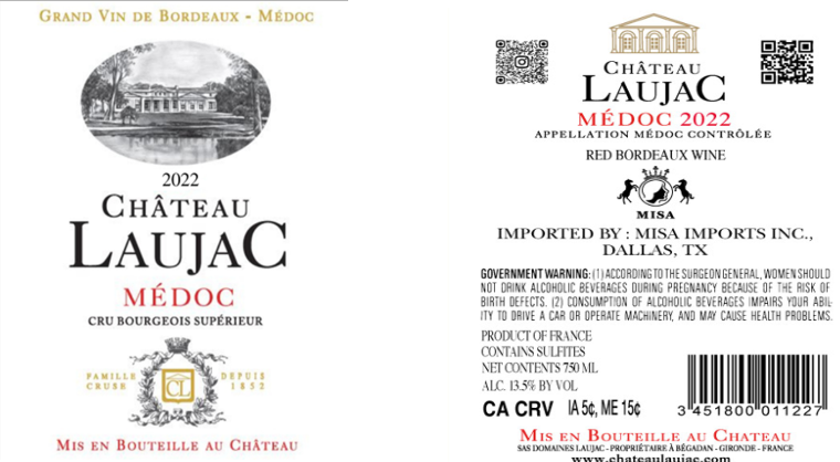 TABC label artwork for CHATEAU LAUJAC MEDOC CRU BOURGEOIS SUPERIEUR