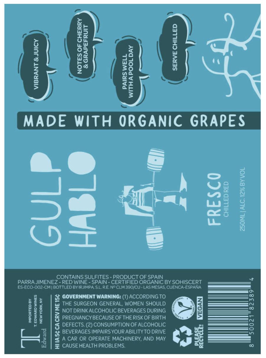 TABC label artwork for Gulp Hablo Fresco Cans