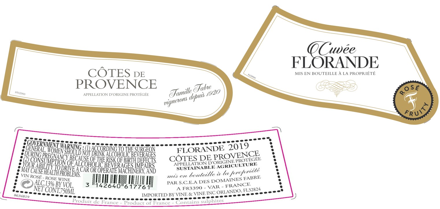 TABC label artwork for FLORANDE CUVEE ROSE COTES DE PROVENCE