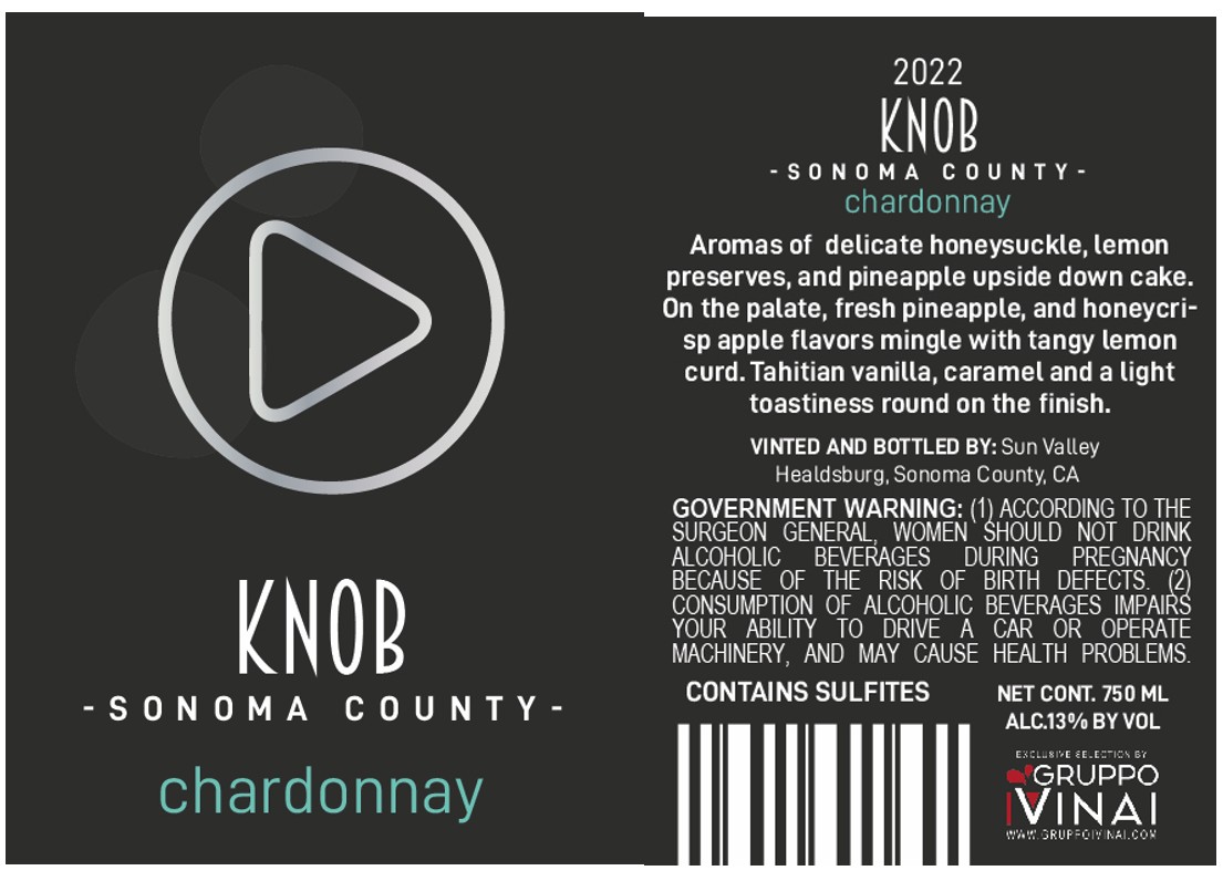 TABC label artwork for KNOB CHARDONNAY