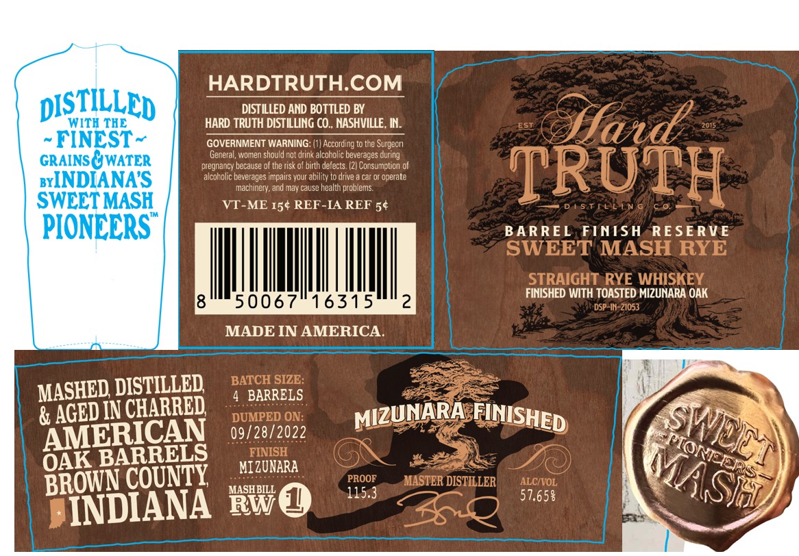 TABC label artwork for Hard Truth Barrel Finish Reserve Sweet Mash Rye