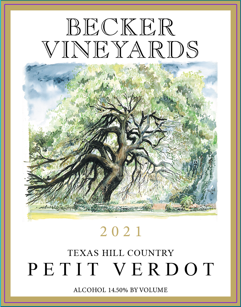 TABC label artwork for Becker Vineyards Petit Verdot