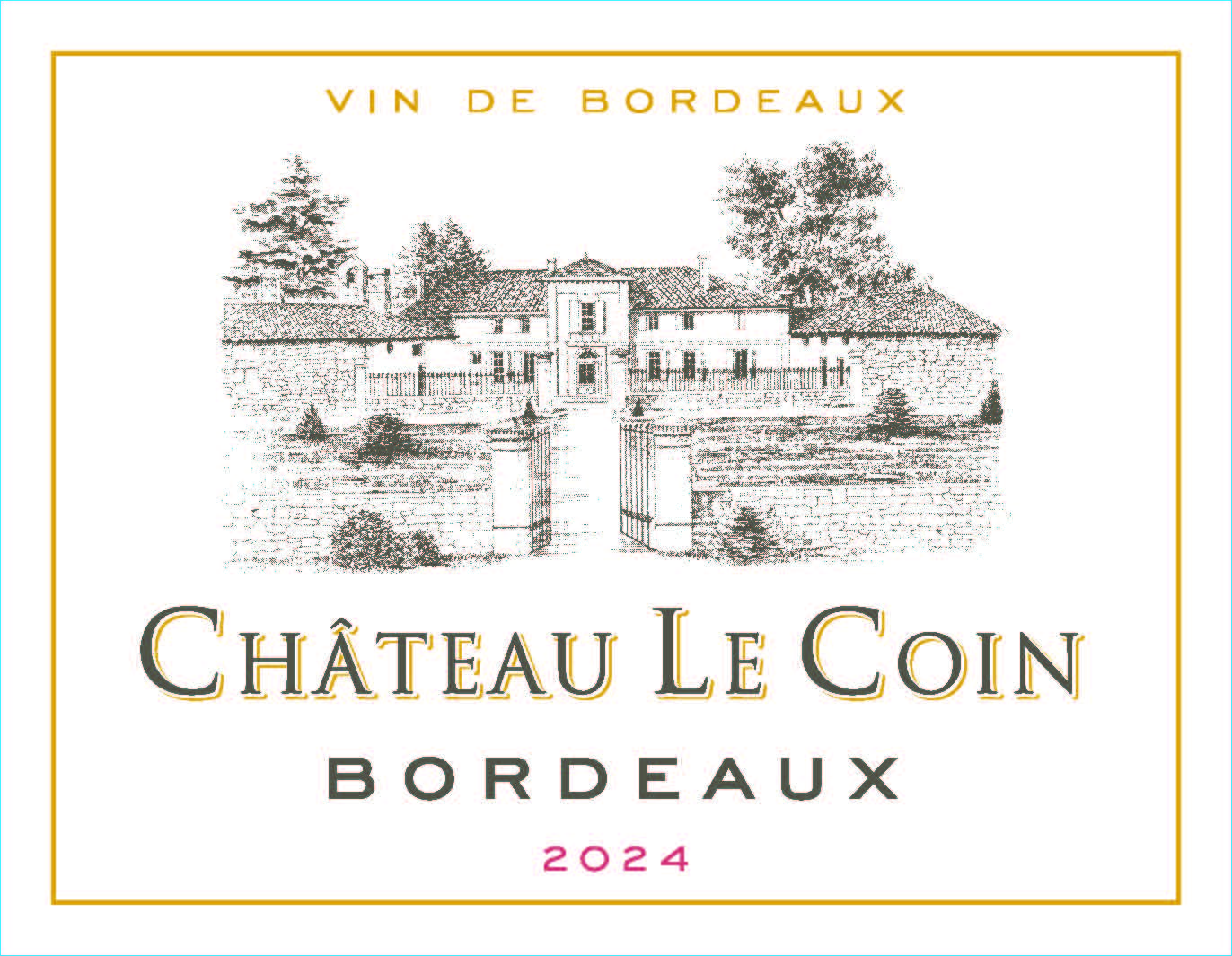 TABC label artwork for Chateau Le Coin Bordeaux Merlot, Cabernet Sauvignon, France