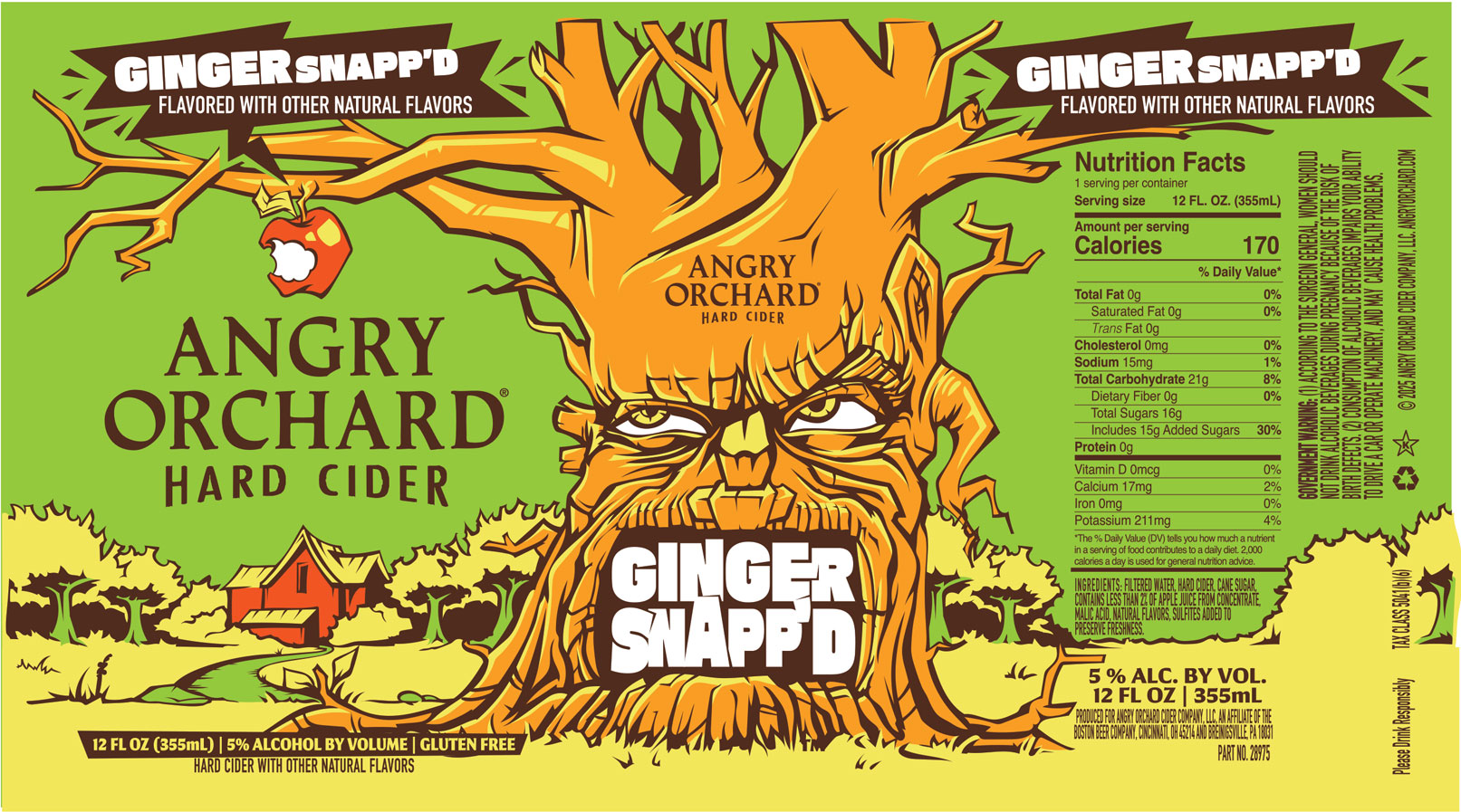 TABC label artwork for Angry Orchard Ginger Snapp'd