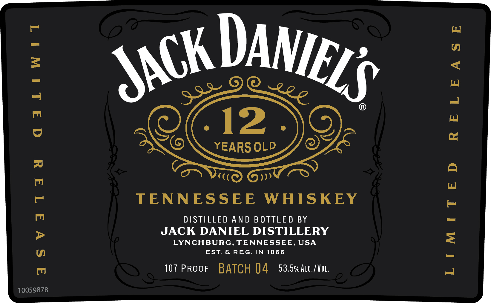 TABC label artwork for Jack Daniel's 12 Years Old Batch 4