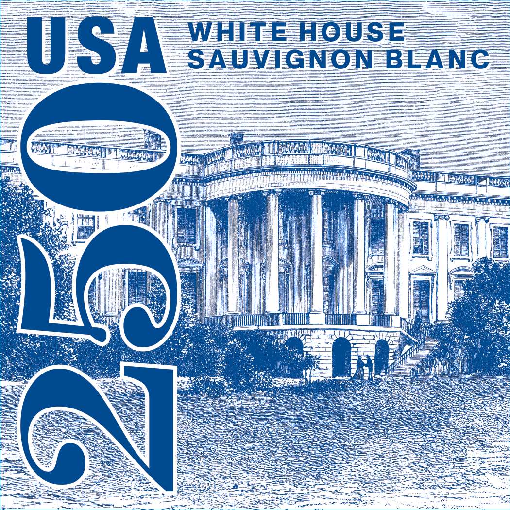 TABC label artwork for USA 250  Sauvignon Blanc, White House, California