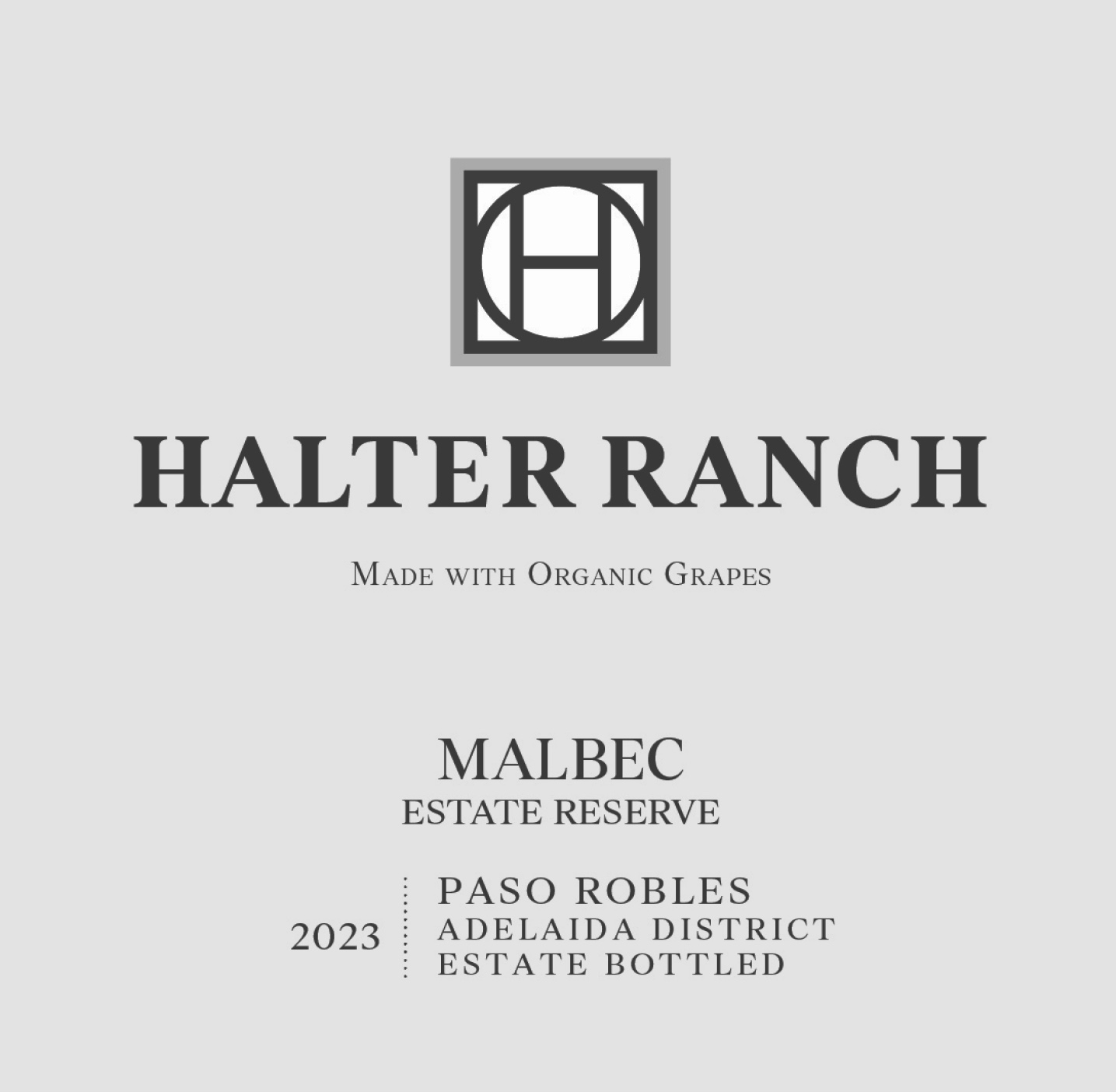 TABC label artwork for Halter Ranch Malbec