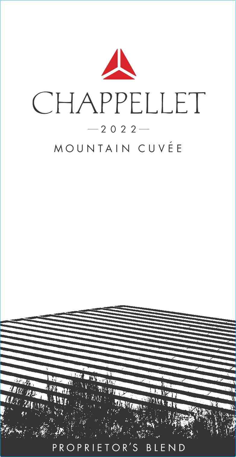 TABC label artwork for Chappellet Mountain Cuvee Red Blend Ca - Napa, Ca - Sonoma