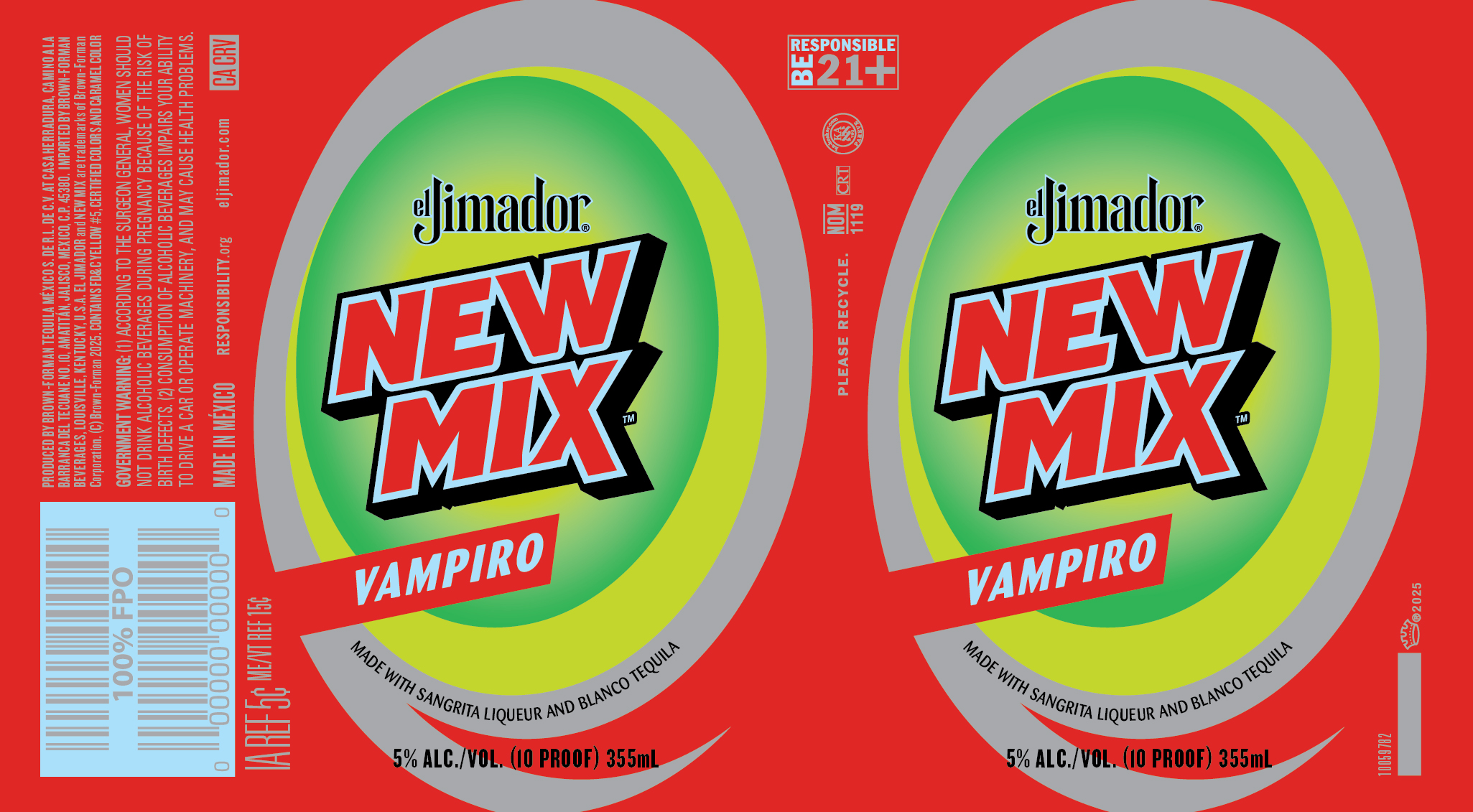 TABC label artwork for el Jimador New Mix Vampiro