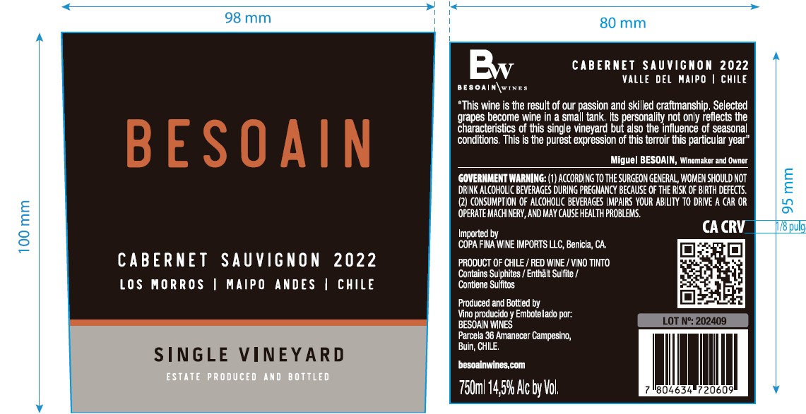 TABC label artwork for Besoain Cabernet Sauvignon