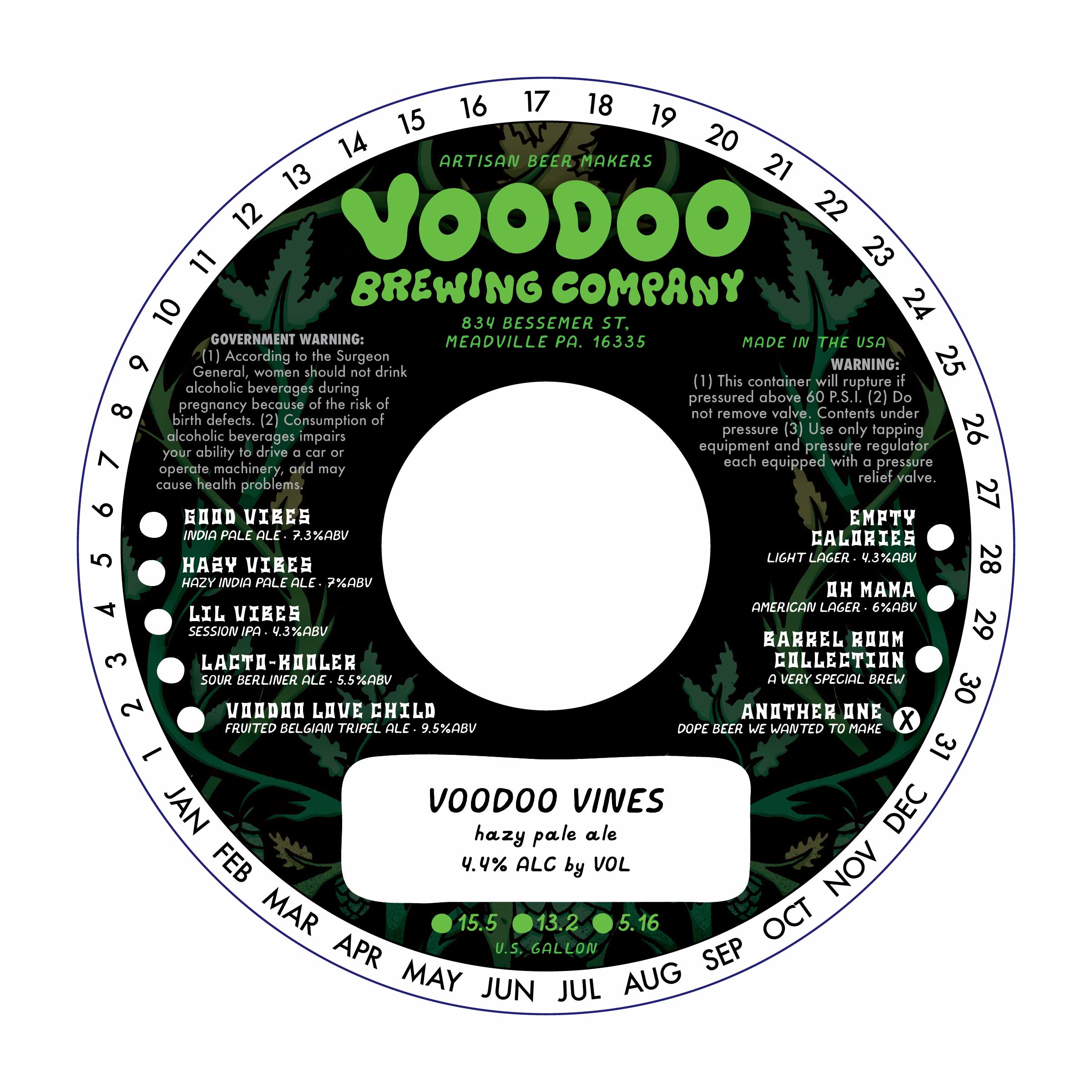 TABC label artwork for Voodoo Vines