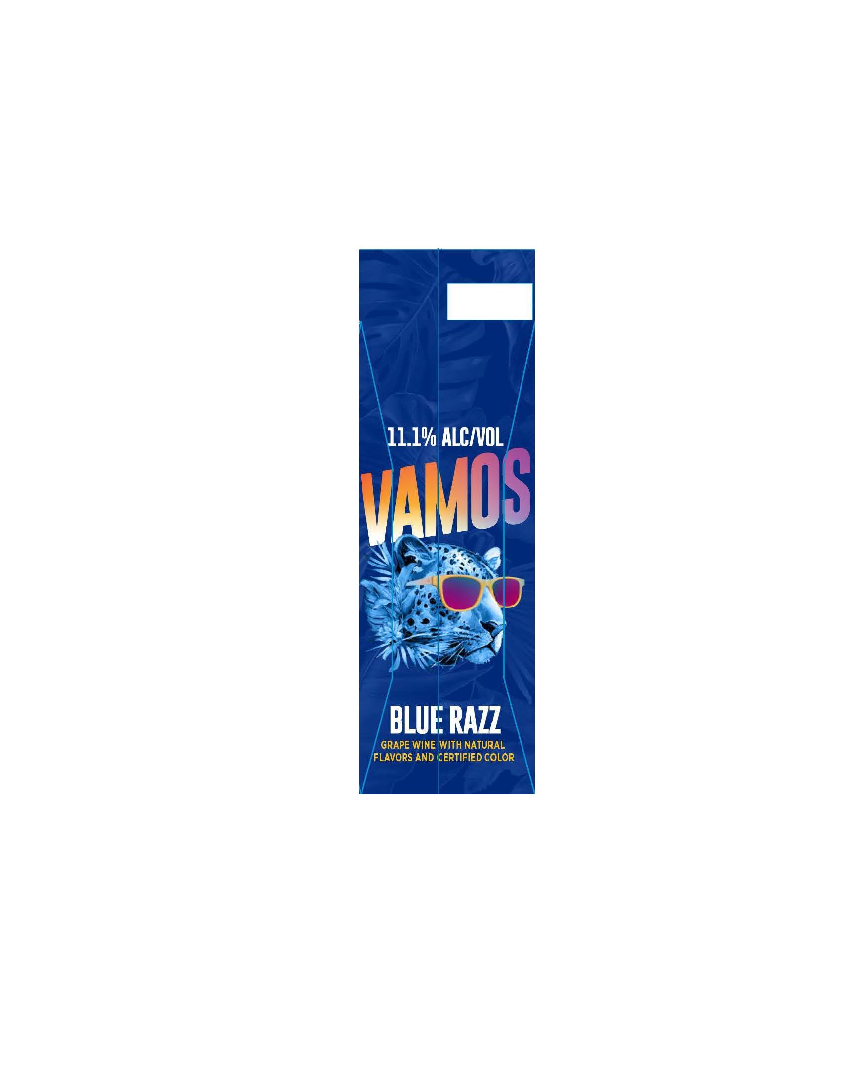 TABC label artwork for Vamos Blue Razz