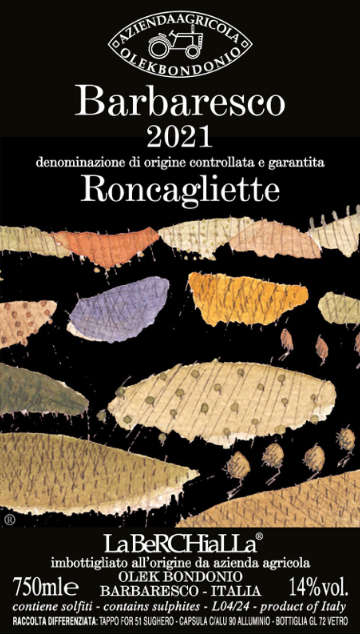 TABC label artwork for LA BERCHIALLA OLEK BONDONIO BARBARESCO RONCAGLIETTE DOCG