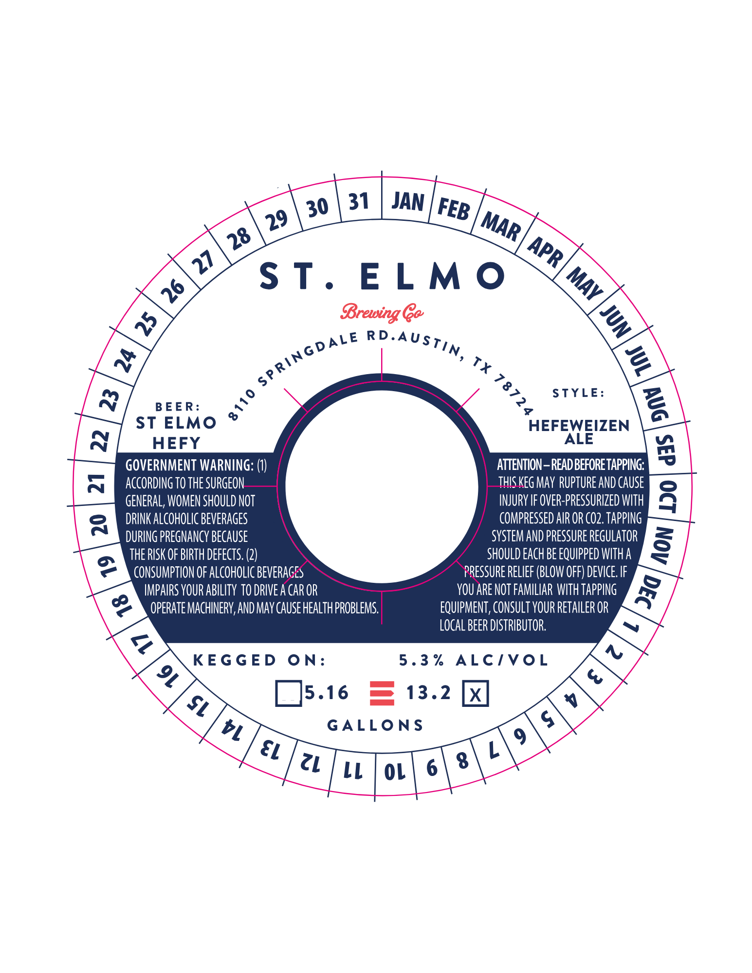TABC label artwork for ST ELMO HEFFY