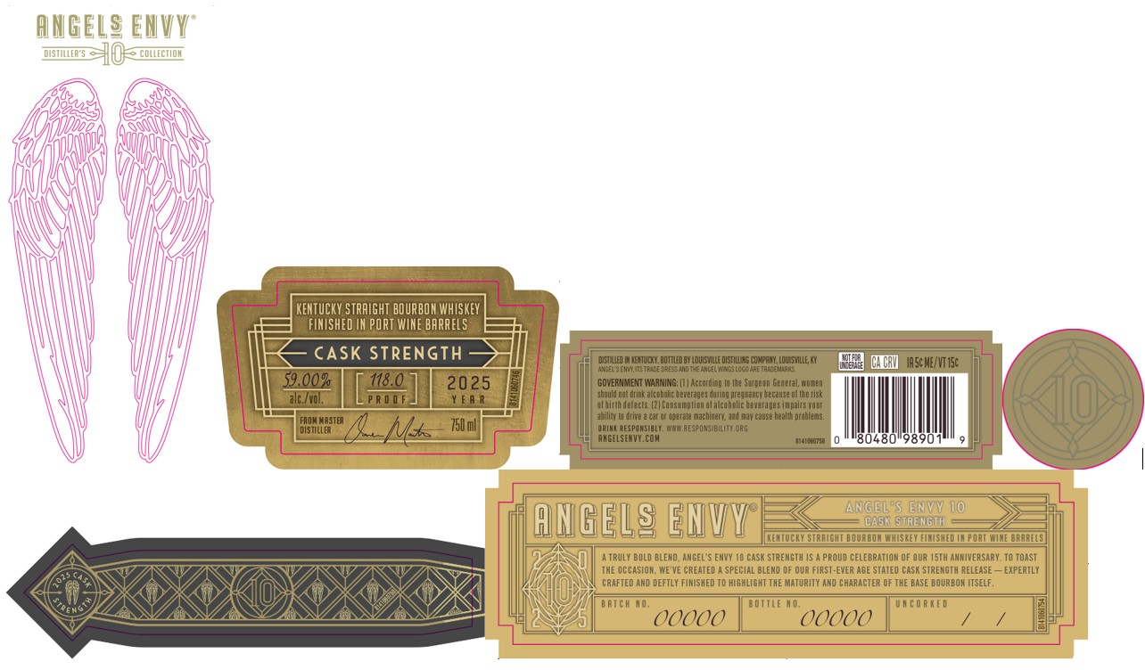 TABC label artwork for Angels Envy Distiller's Collection 10 Cask Strength