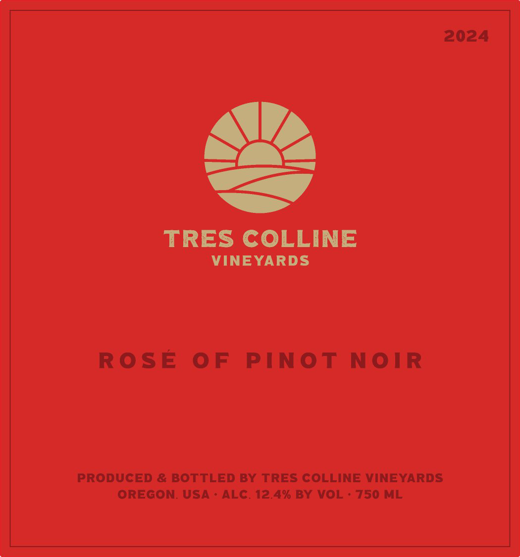 TABC label artwork for TRES COLLINE VINEYARDS ROSE OF PINOT NOIR
