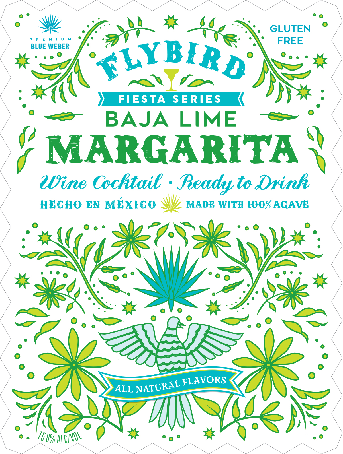 TABC label artwork for FLYBIRD BAJA LIME MARGARITA HEB