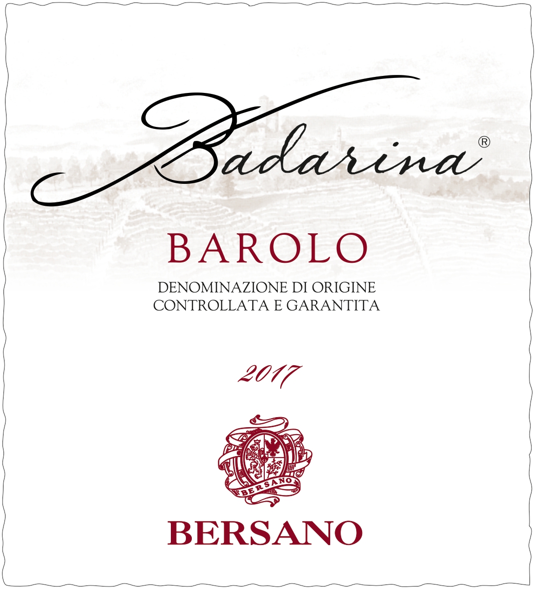 TABC label artwork for Badarina Barolo DOCG