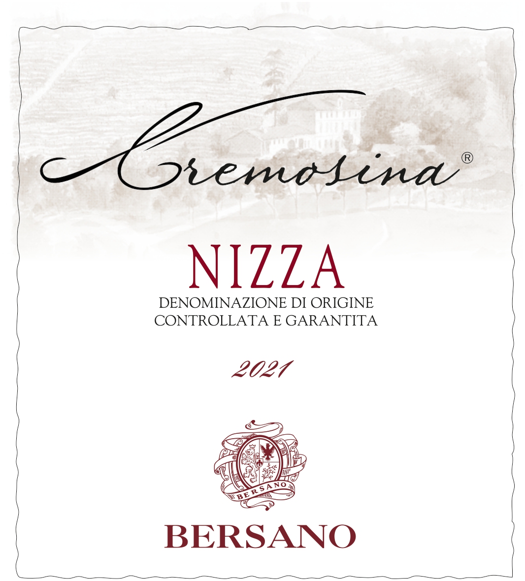 TABC label artwork for Bersano Cremosina Nizza DOCG