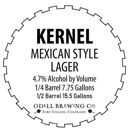 TABC label artwork for Kernel Mexican Style Lager