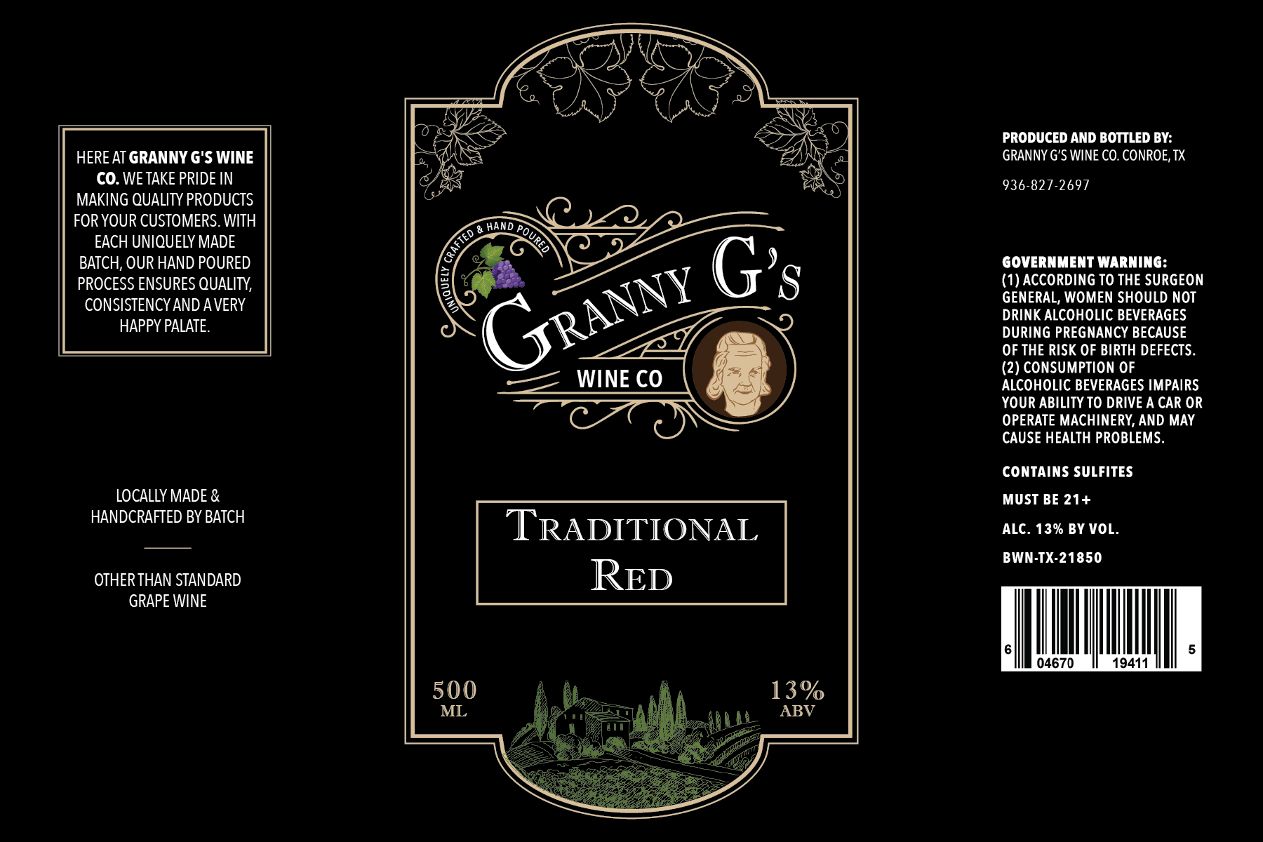 TABC label artwork for Classic Merlot