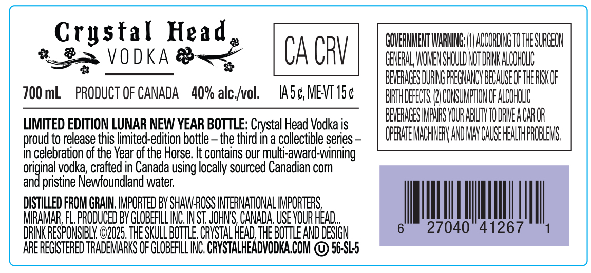 TABC label artwork for Crystal Head Lunar
