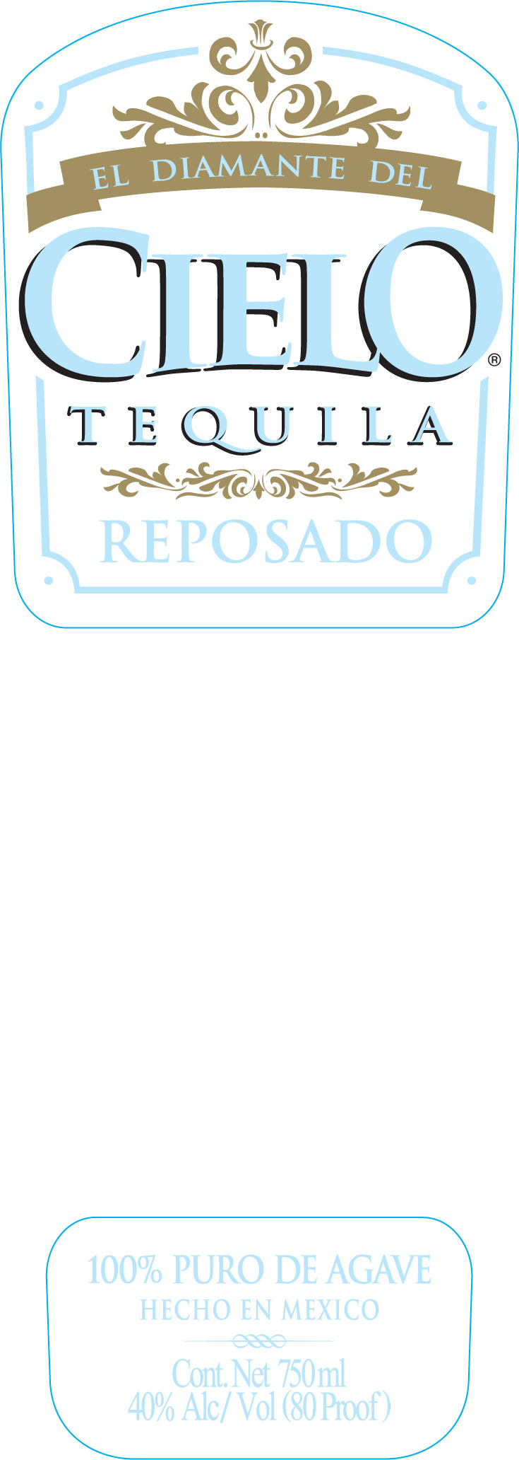 TABC label artwork for EL DIAMANTE DEL CIELO REPOSADO TEQUILA