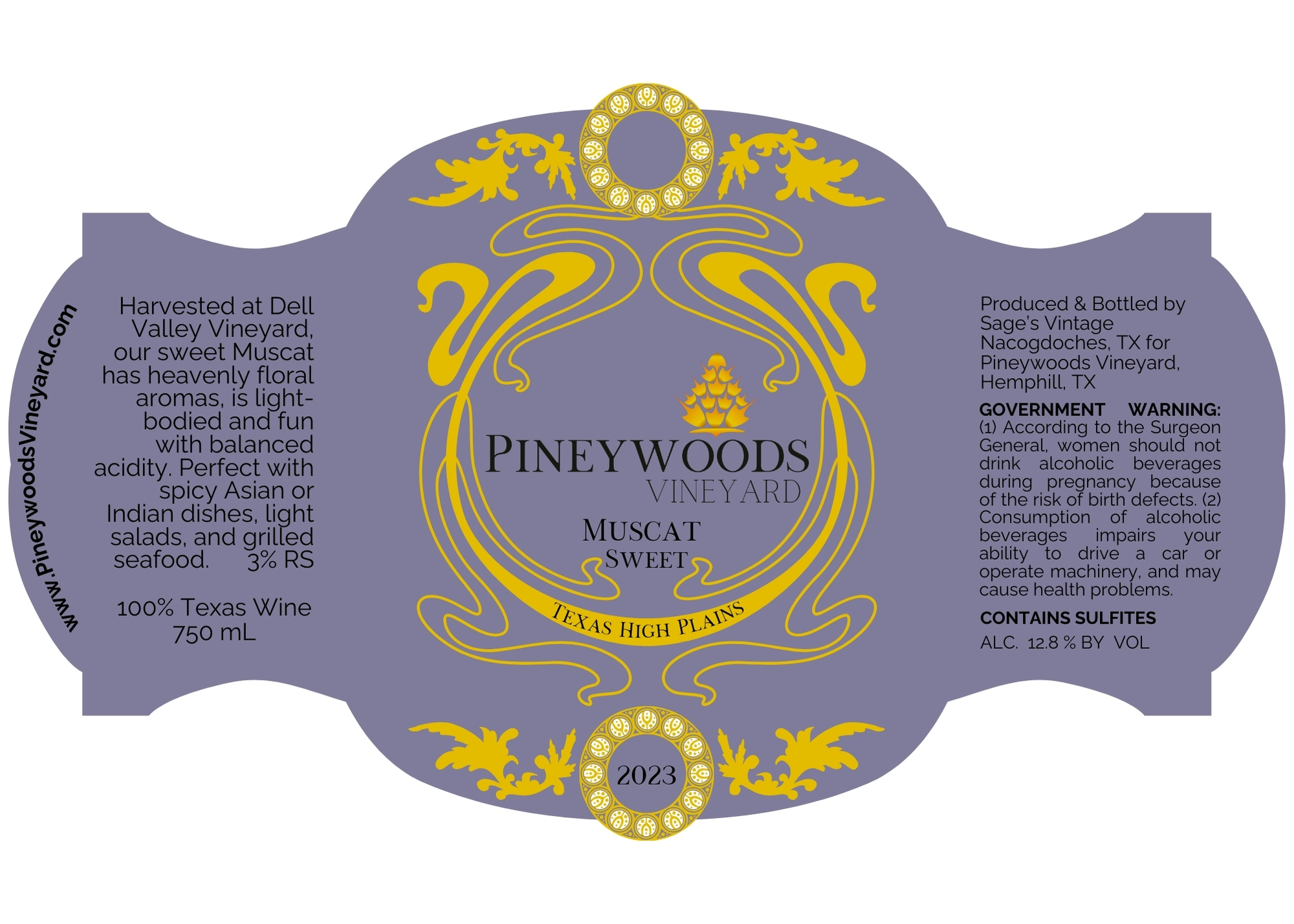 TABC label artwork for Muscat Sweet